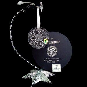 Waterford Crystal Ornament 100th Anniversary Disc 2008 Times Square Ball NIB
